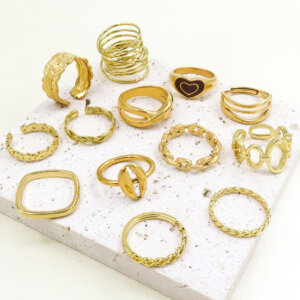 Versatile Gold Ring Collection in Stainless Steel and Copper