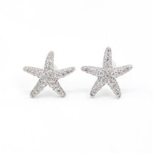 Sparkling cubic zirconia starfish earrings Exquisite and Cute