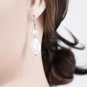Stainless Steel Hook Freshwater Pearl & Baroque Pearl Earrings