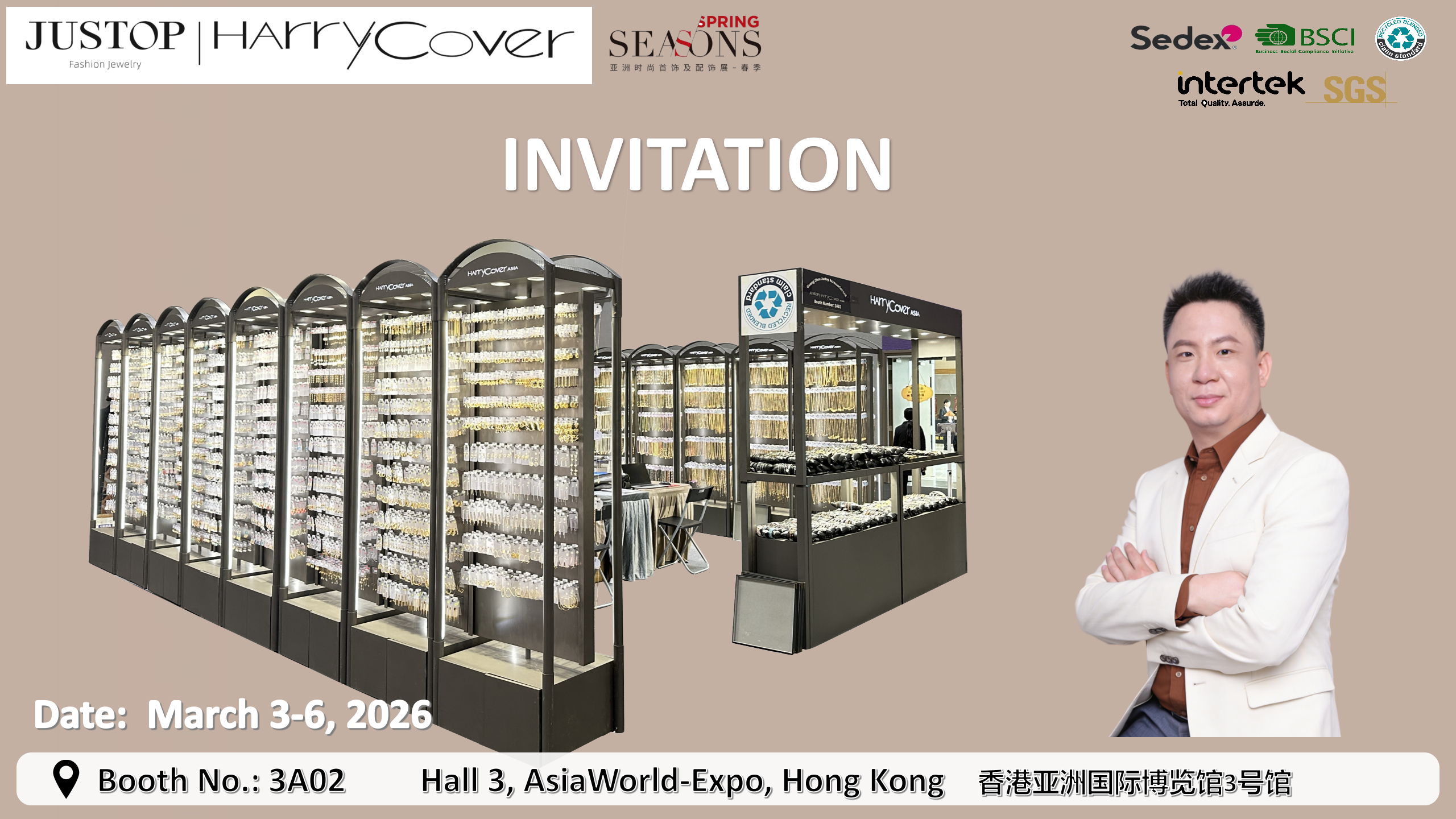 Hexingsheng Jewelry | JUSTOP exposera au salon Asia’s Fashion Jewellery Fair du printemps 2026