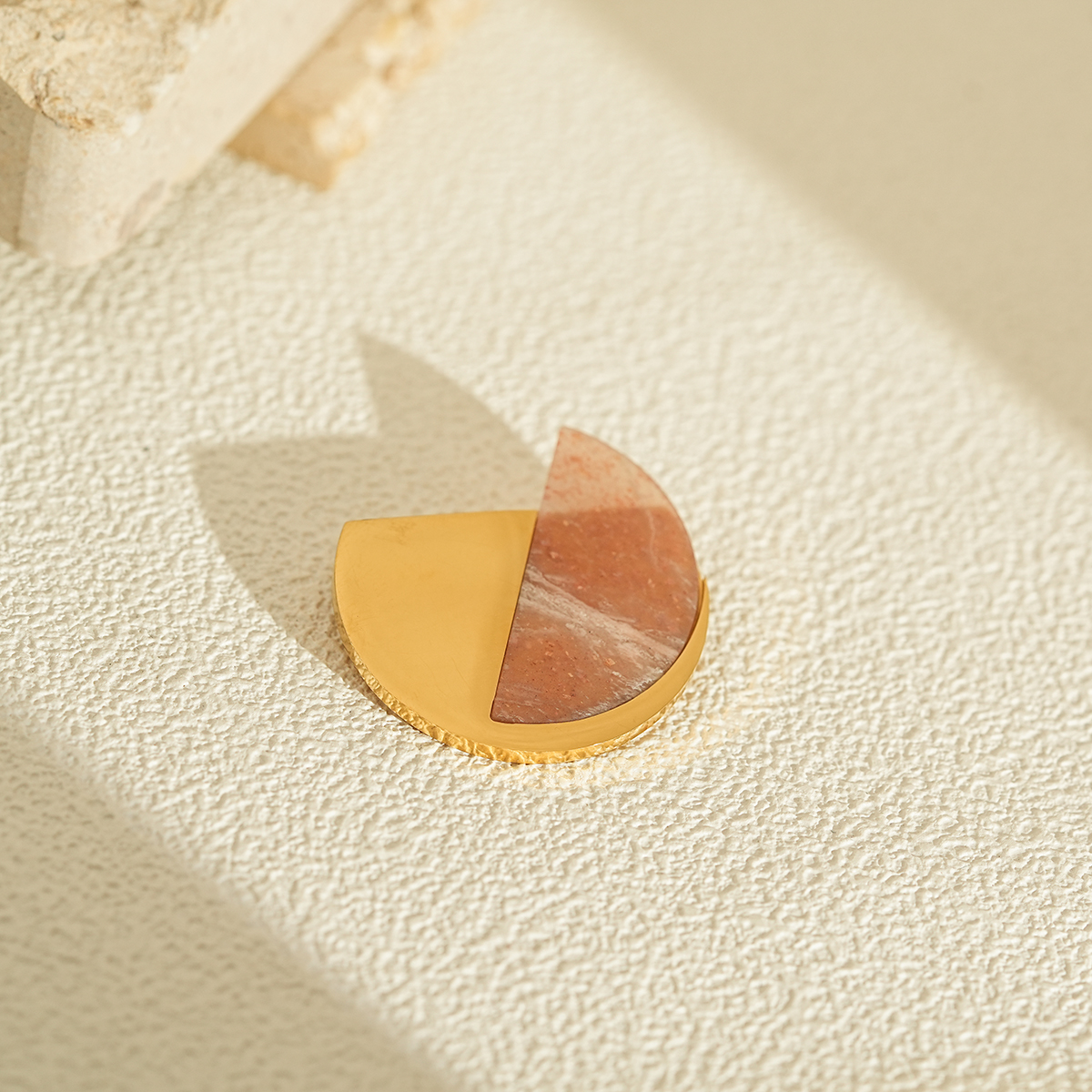 Contemporary Geometric and Organic Shape Gold Brooch Collection