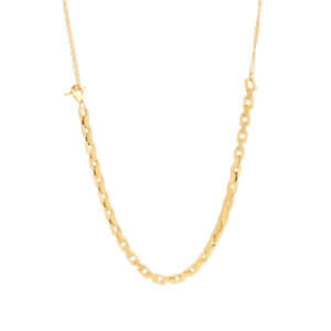 Modern Layered Chain Necklace Collection with OT Toggle Clasp
