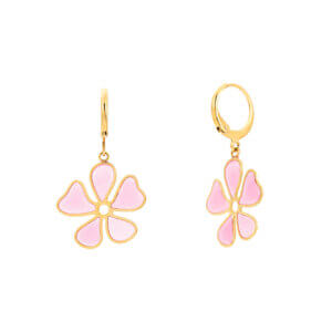 Transparent Enamel Flower Earrings in Soft Summer Colors