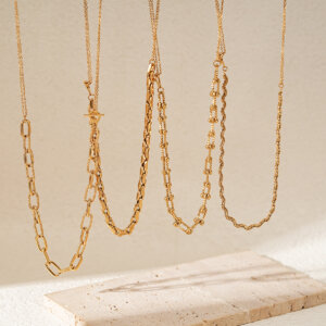 Hexingsheng Jewelry | Collier à chaînes mixtes : quand le contraste rencontre le design de bijoux moderne Hexingsheng Jewelry | Collier à chaînes mixtes : quand le contraste rencontre le design de bijoux moderne