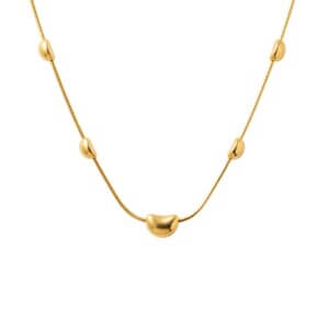 Elegant 18k Gold Plated Snake Chain Charm Necklace with Symmetrical Beauty